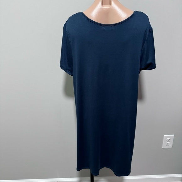 Love, Fire Navy Blue Swing Shift Shirt Dress Buttery Soft XL NEW - Picture 4 of 5